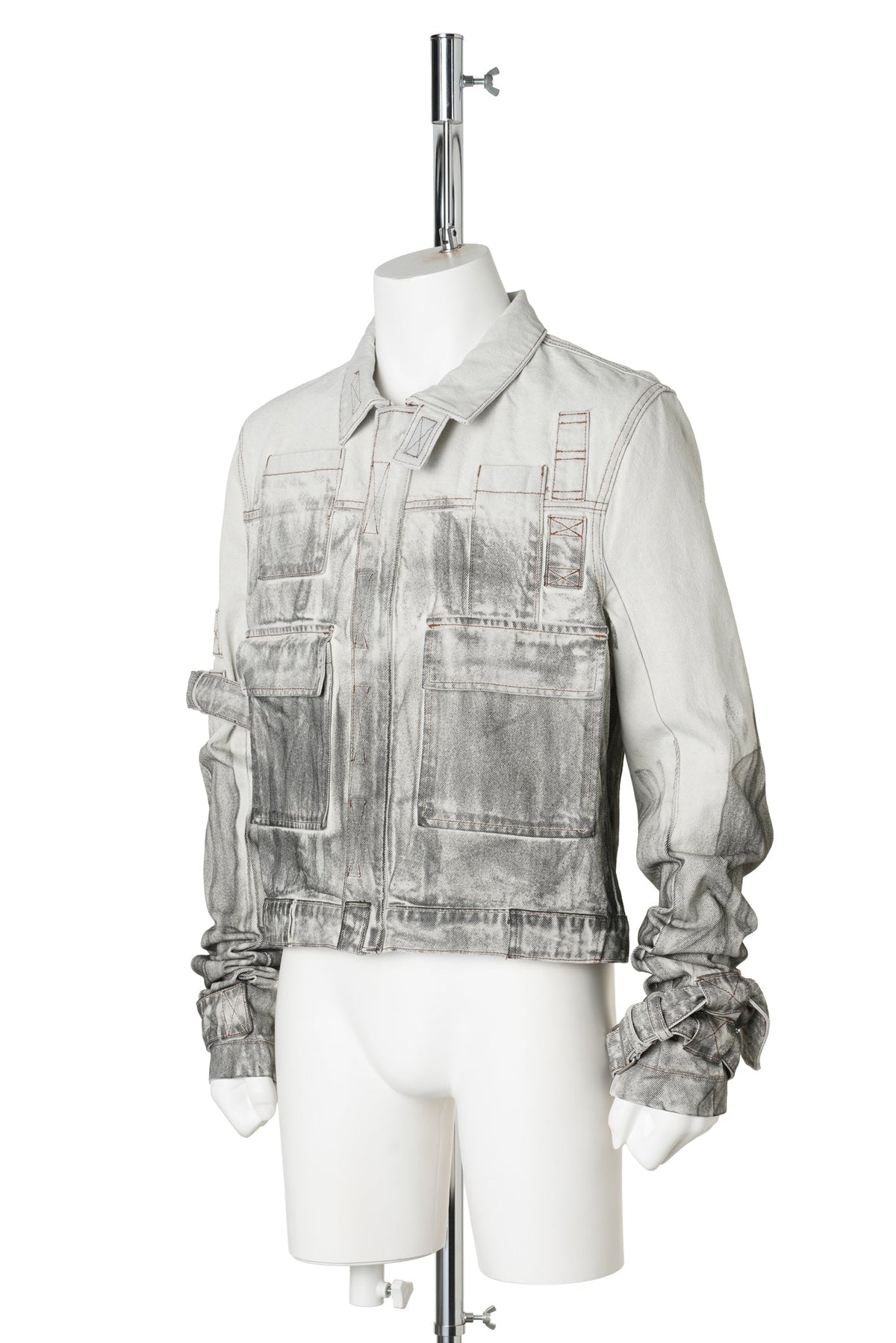 DENIM JACKET- MENS / OFF-WHITE/GREY