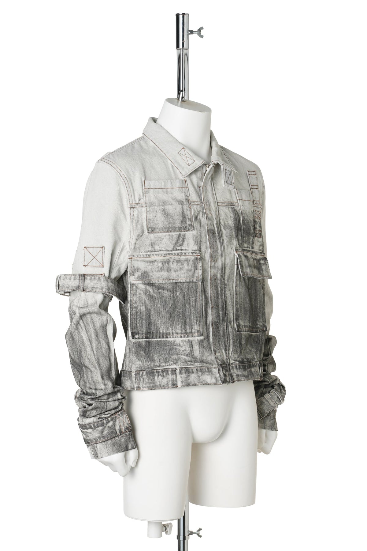 DENIM JACKET- MENS / OFF-WHITE/GREY