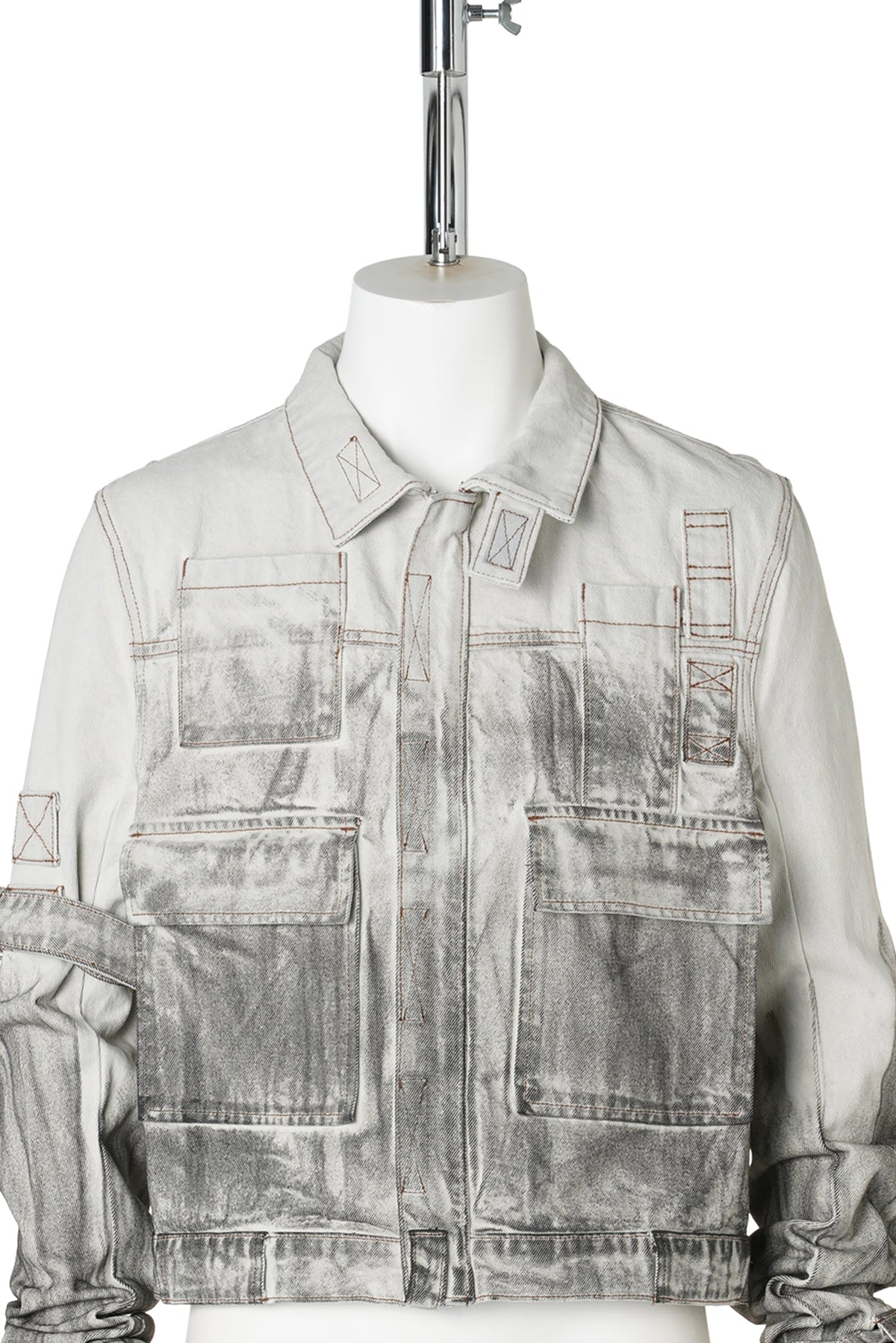 DENIM JACKET- MENS / OFF-WHITE/GREY