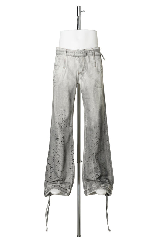 BOOTCUT JEANS / OFF-WHITE/GREY