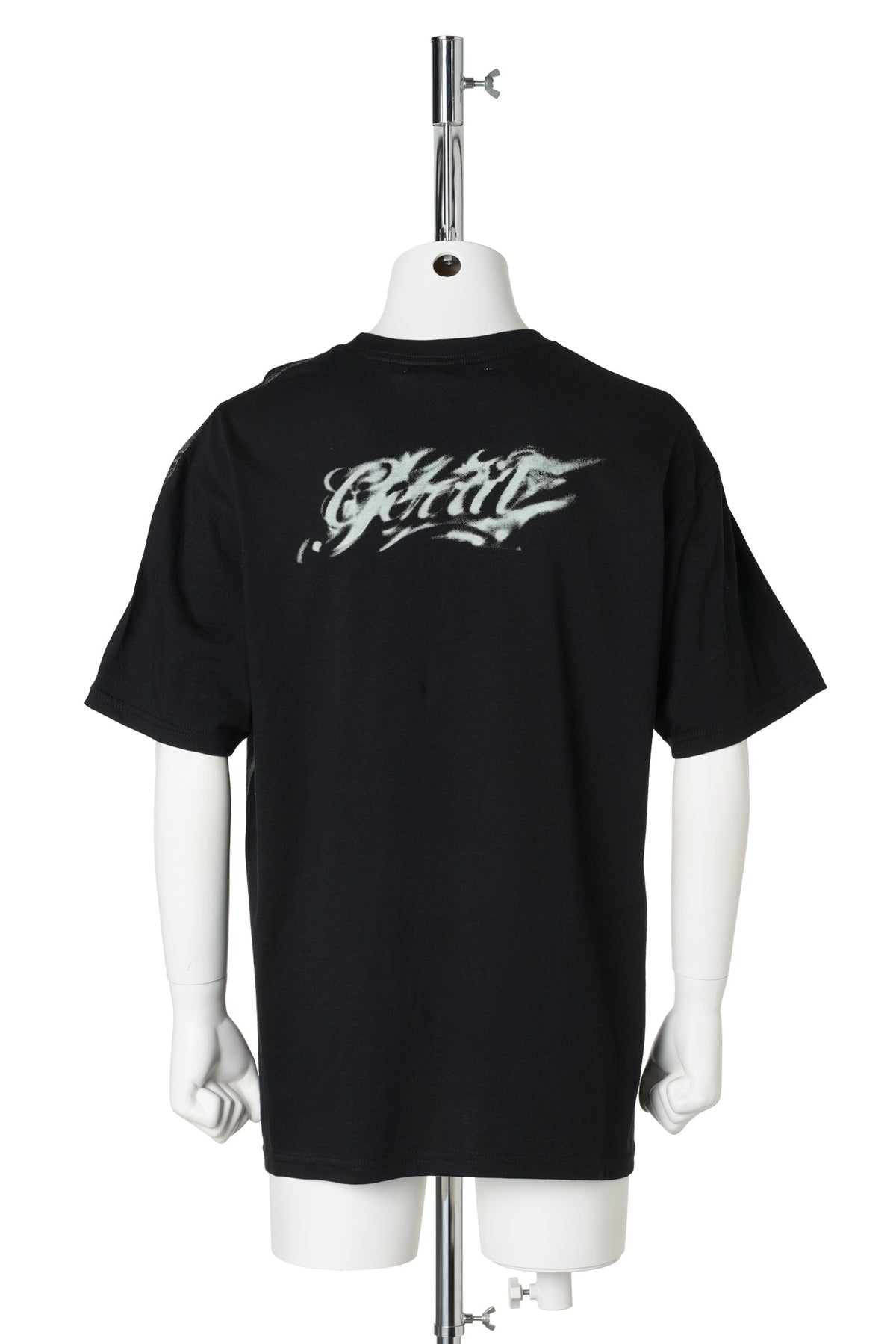 SCREENPRINTED TSHIRT / BLACK/SAGE