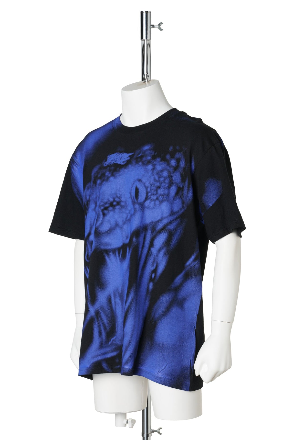 SCREENPRINTED TSHIRT / BLACK/BLIUE