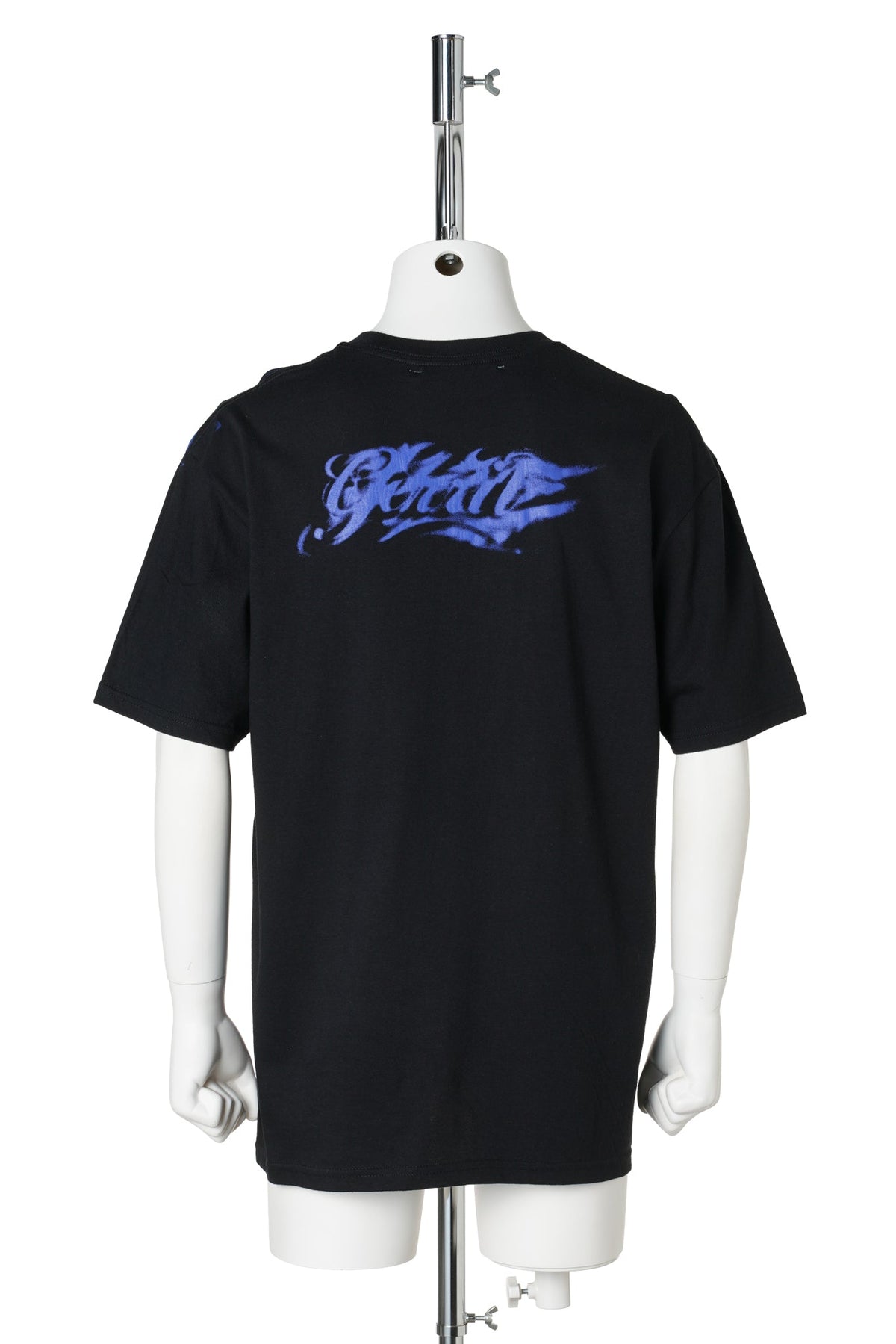 SCREENPRINTED TSHIRT / BLACK/BLIUE