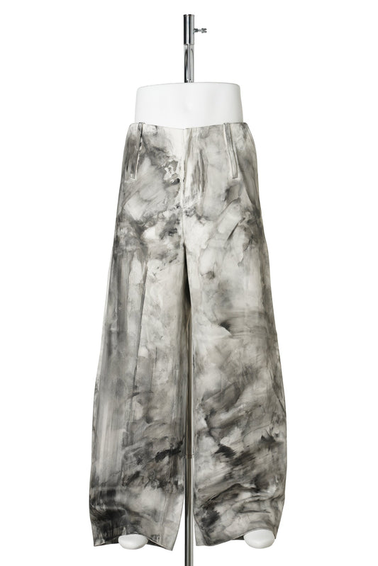 WIDE LEG PANTS / WHITE/GREY