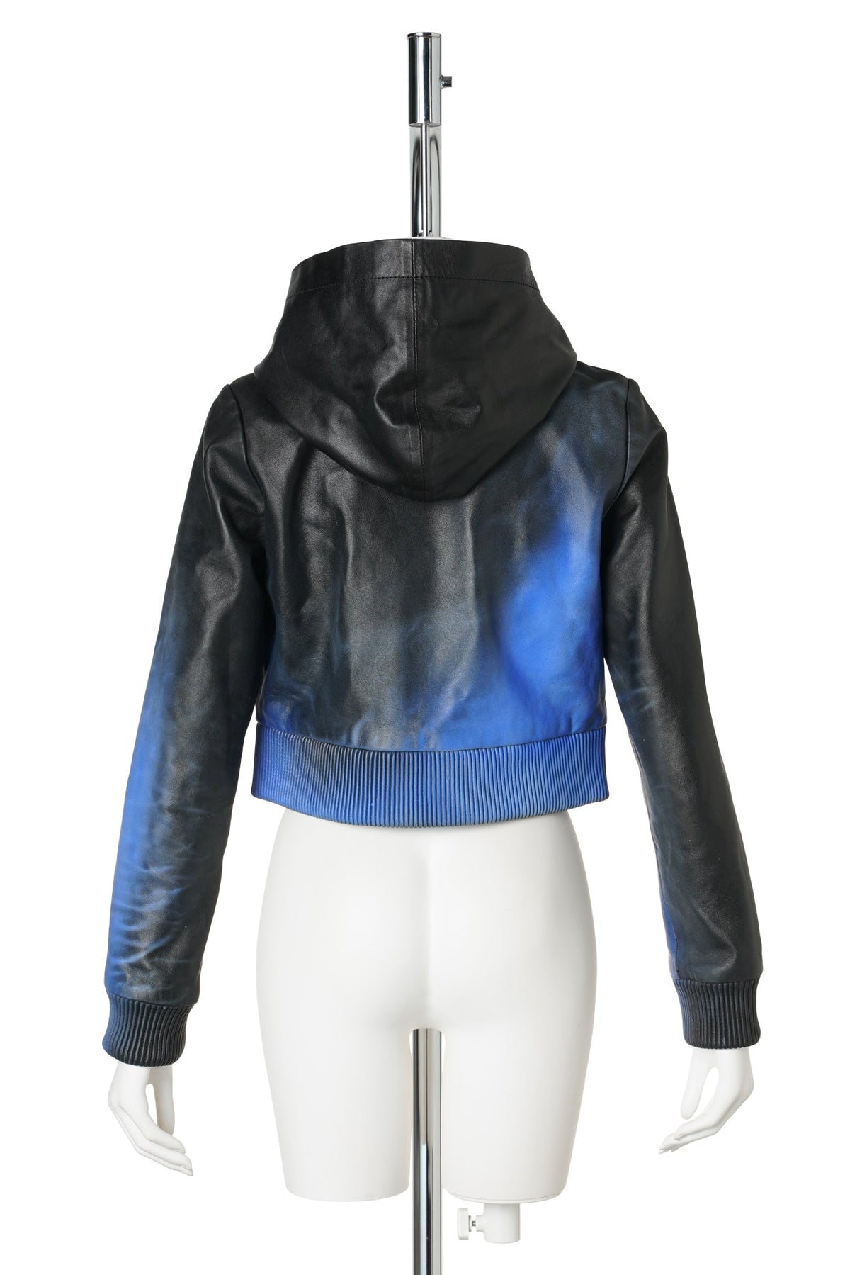 WOMENS CROPPED HOODIE / BLACK/BLUE