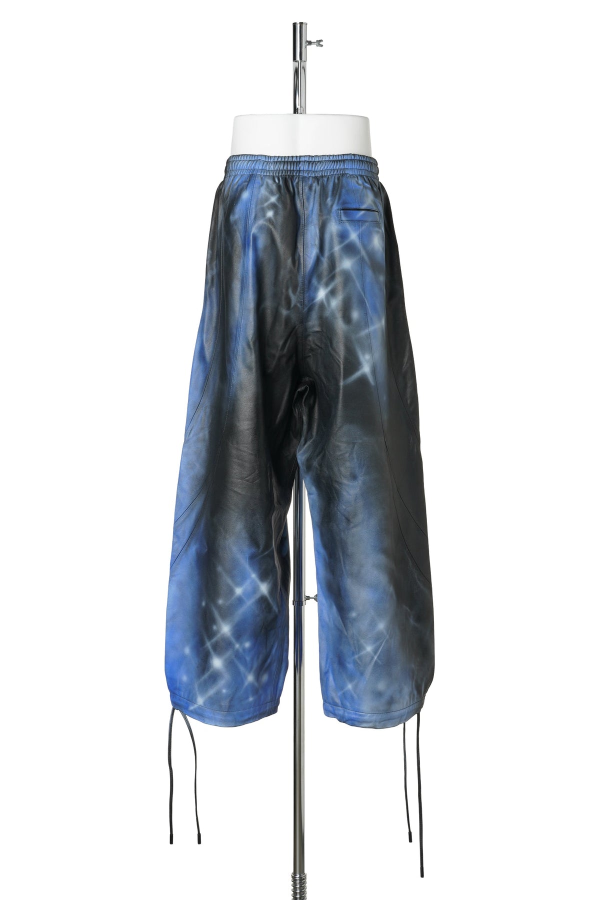 LEATHER TRACKPANT / BLACK/BLUE