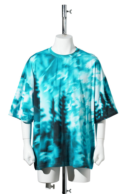 PRINTED T-SHIRT / ICE BLUE/NAVY