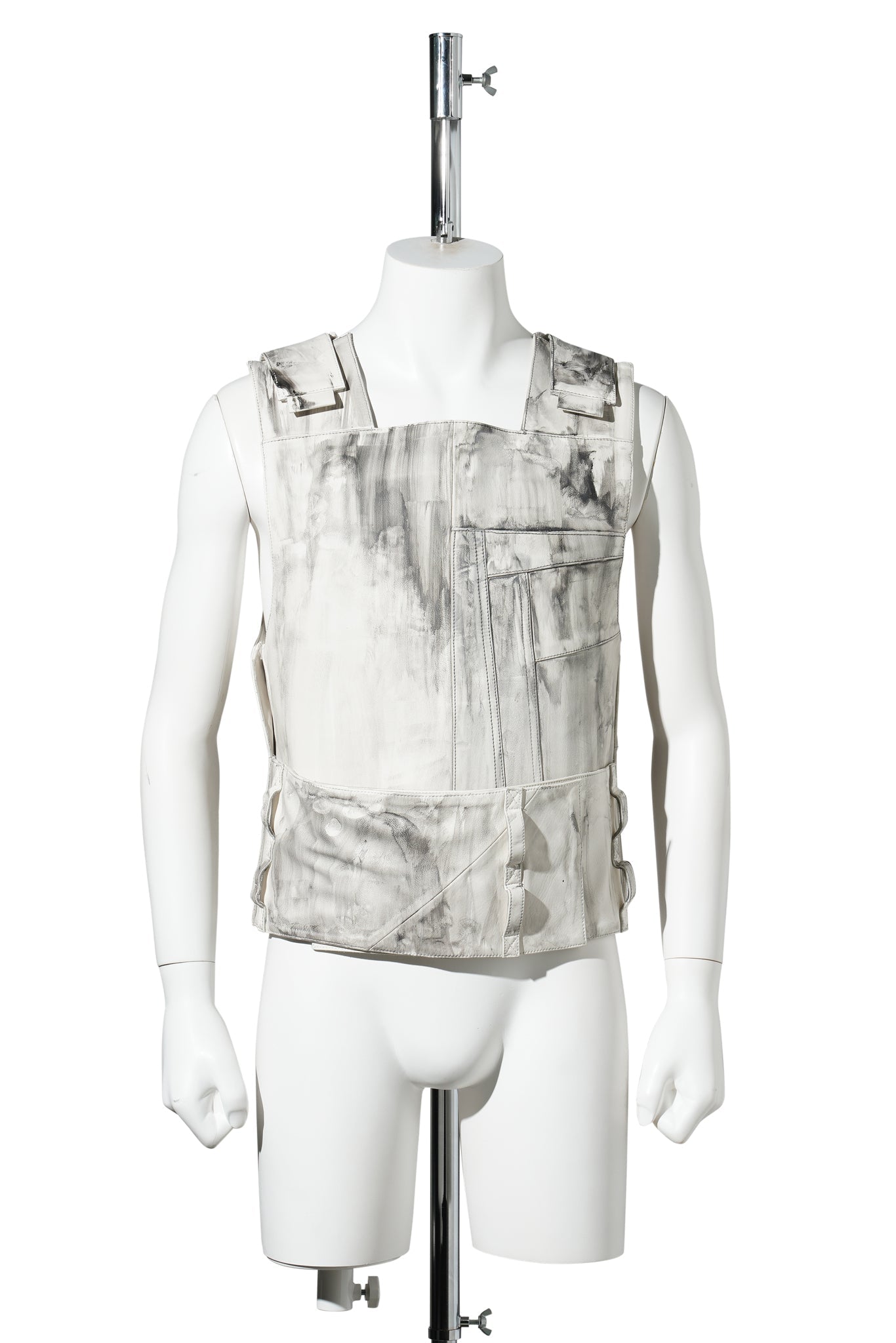 LEATHER VEST / OFF WHITE
