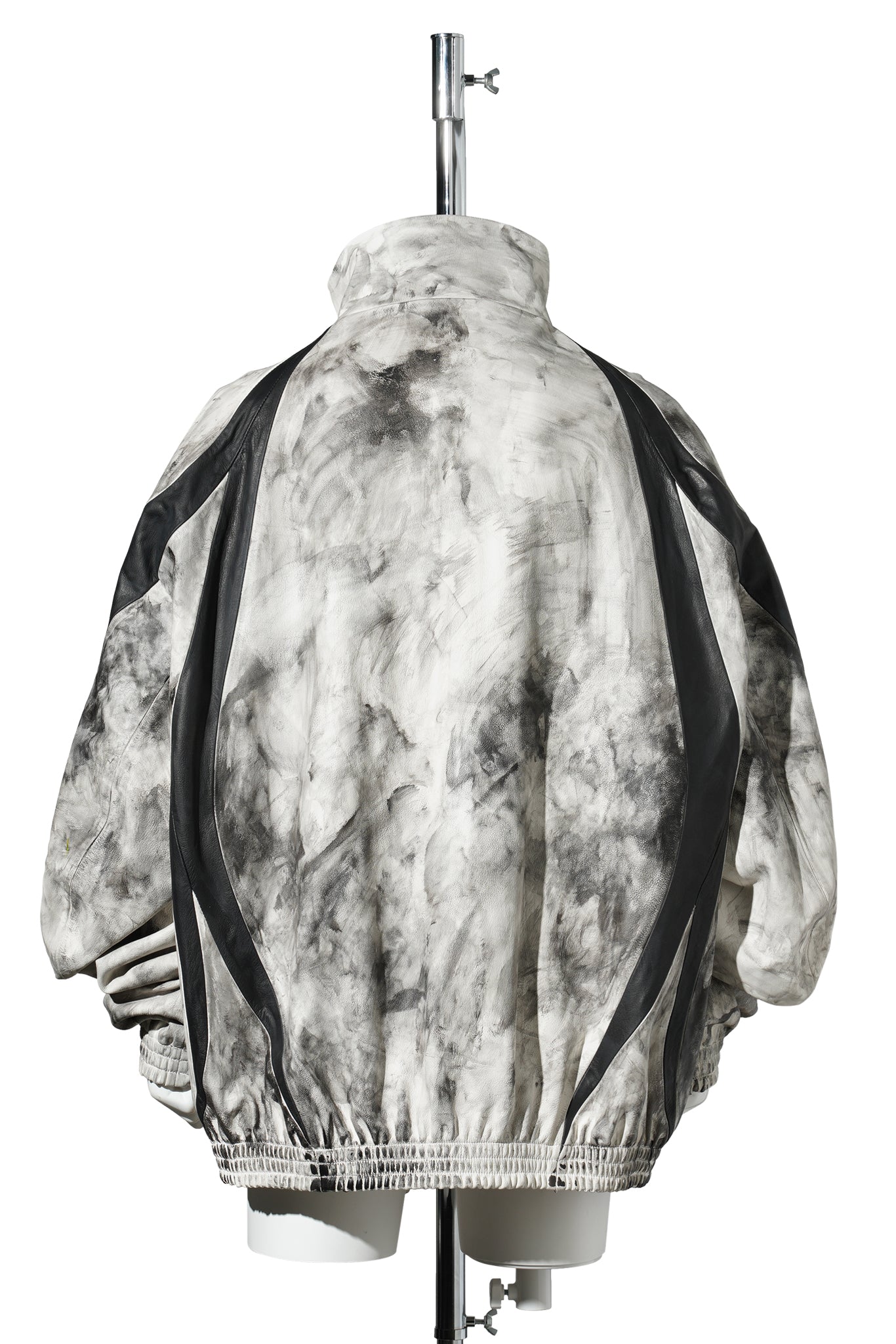 LEATHER JACKET / OFF WHITE/NAVY