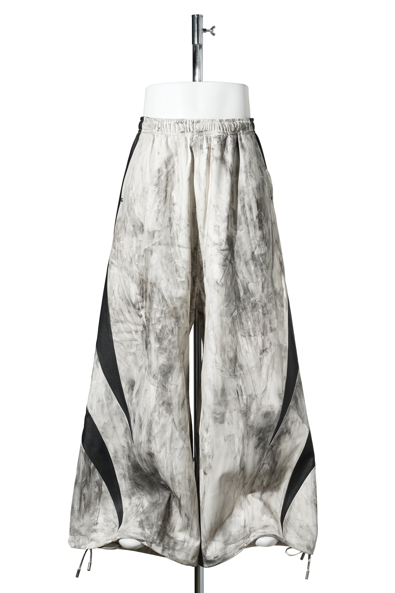 LEATHER TROUSER / OFF WHITE/NAVY