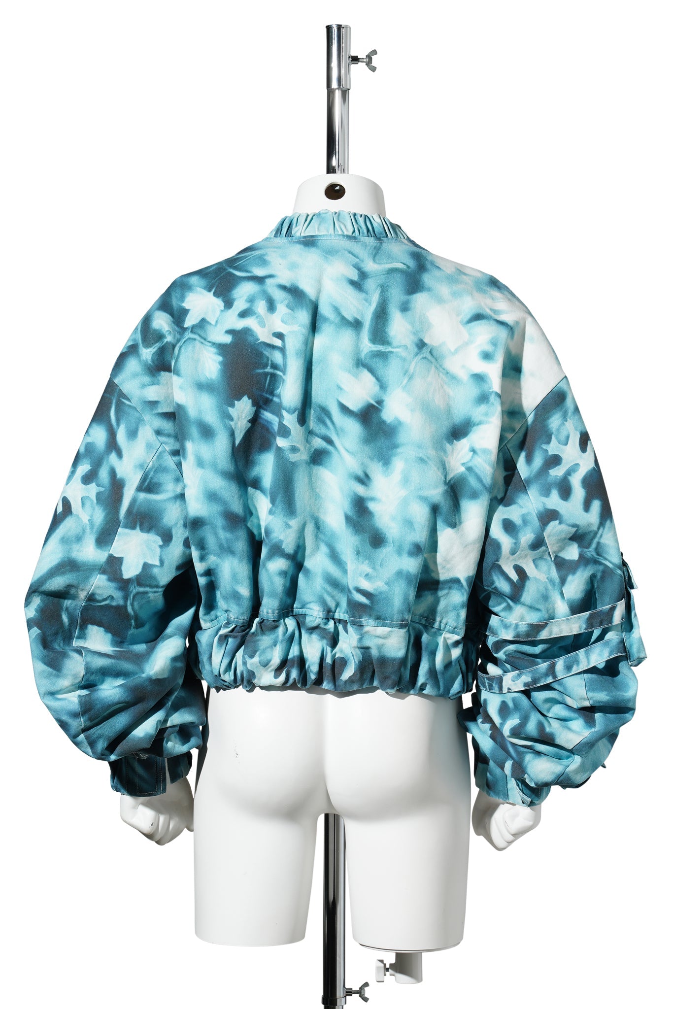 PADDED DENIM JACKET / ICE BLUE/NAVY