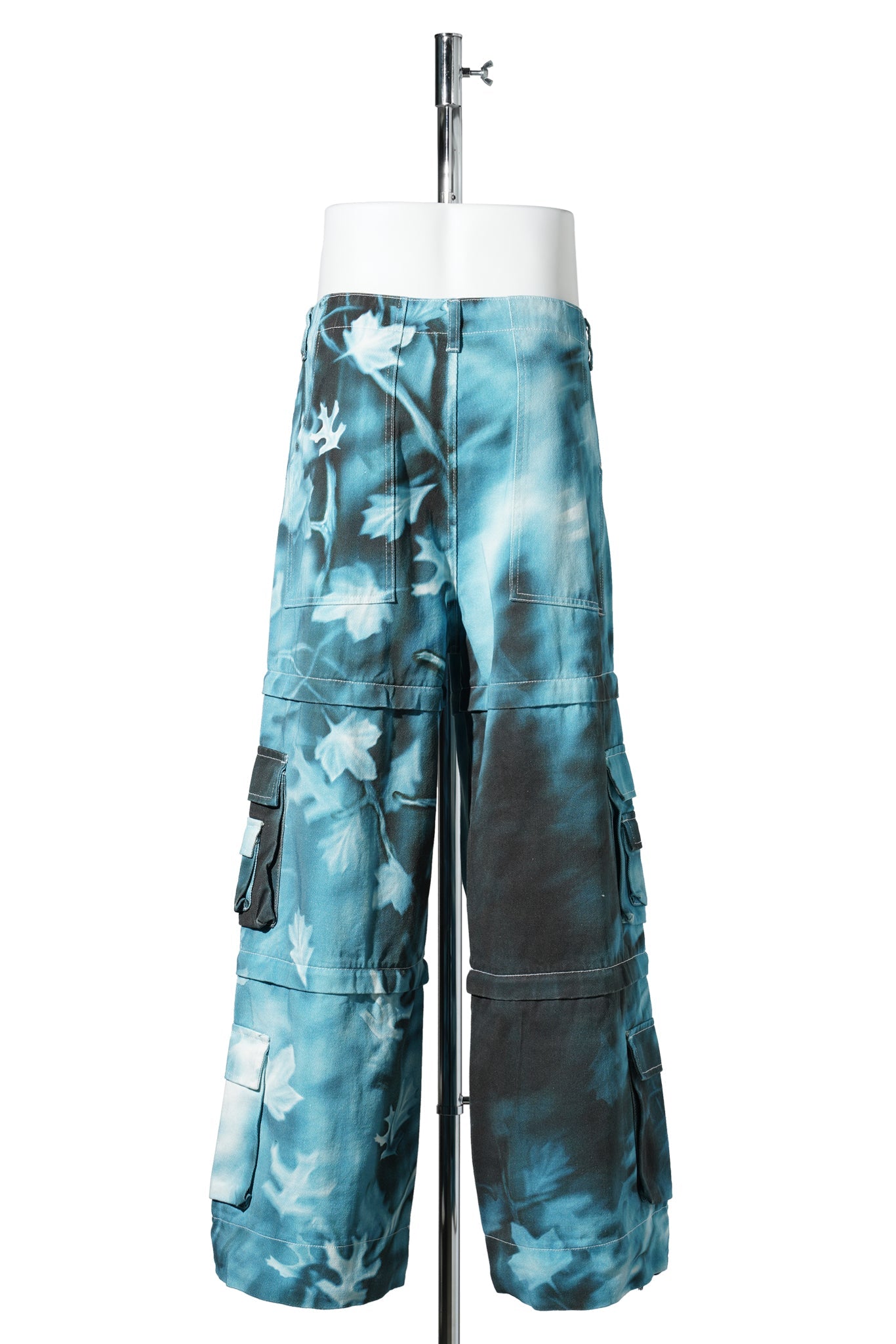 ZIP DENIM TROUSERS / ICE BLUE/NAVY