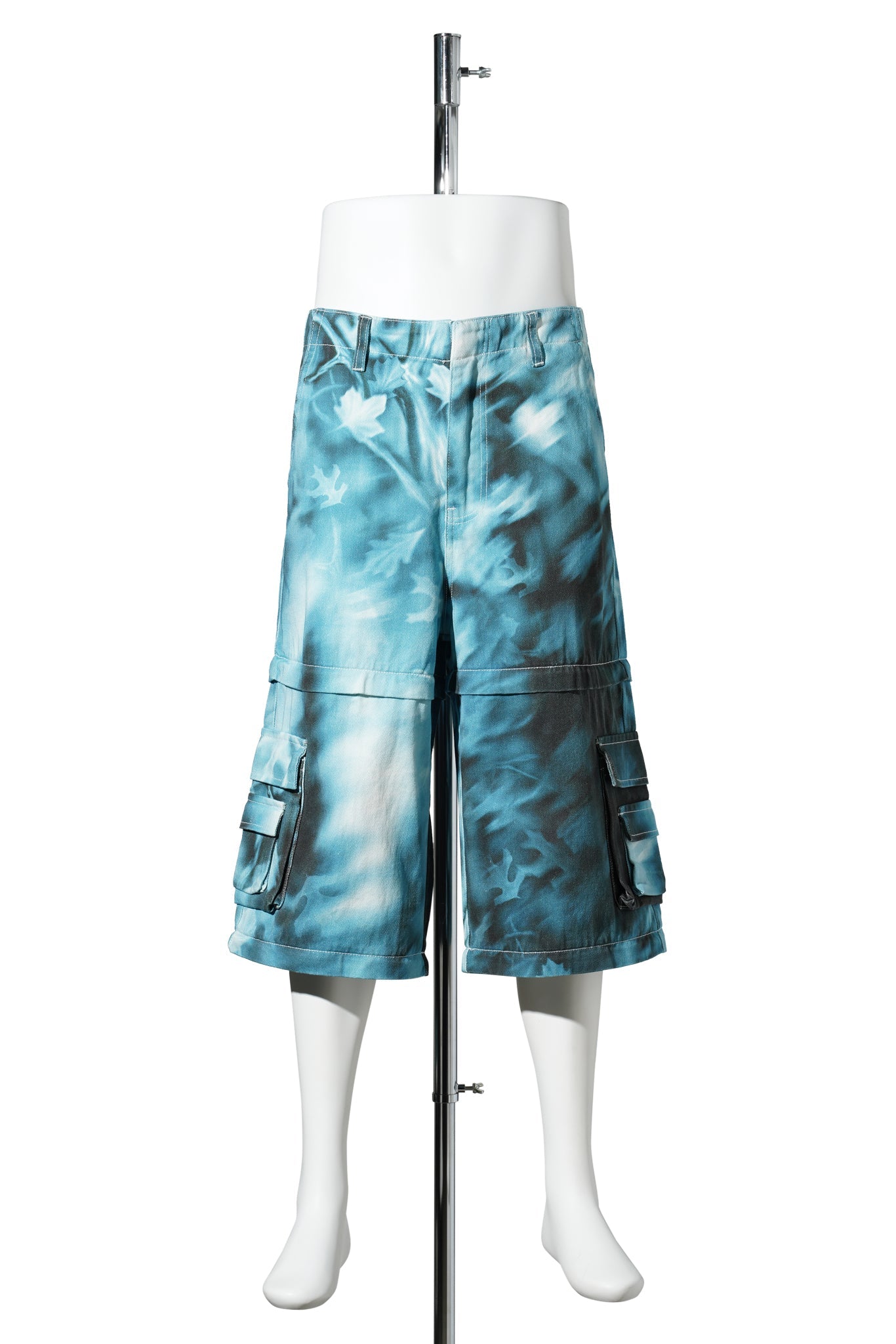ZIP DENIM TROUSERS / ICE BLUE/NAVY