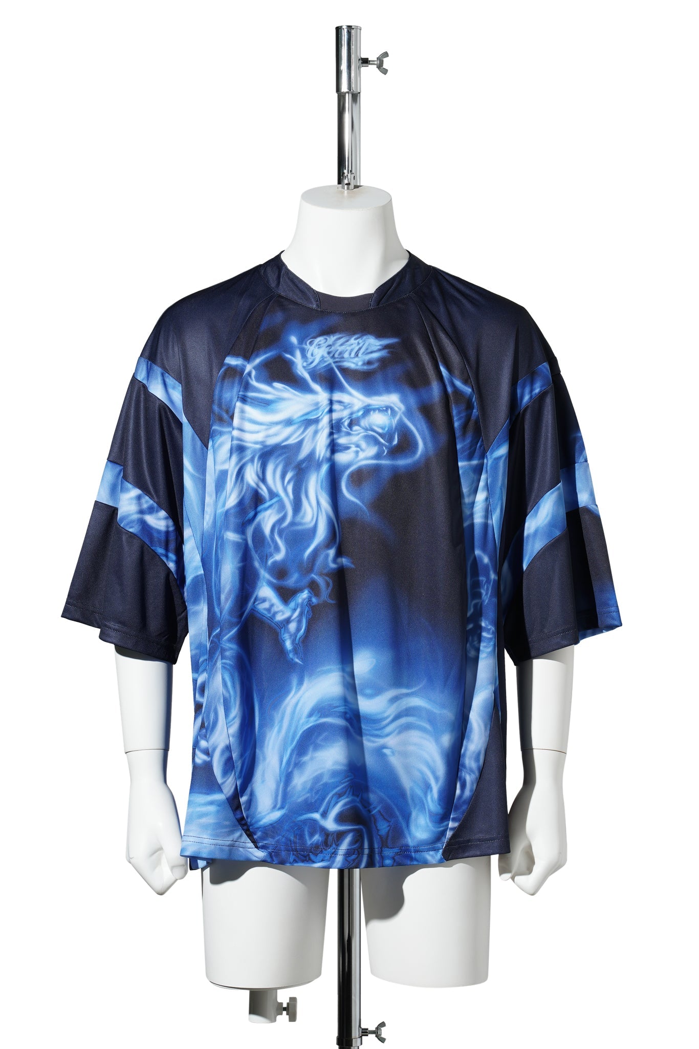 PRINTED T-SHIRT / BLACK/BLUE