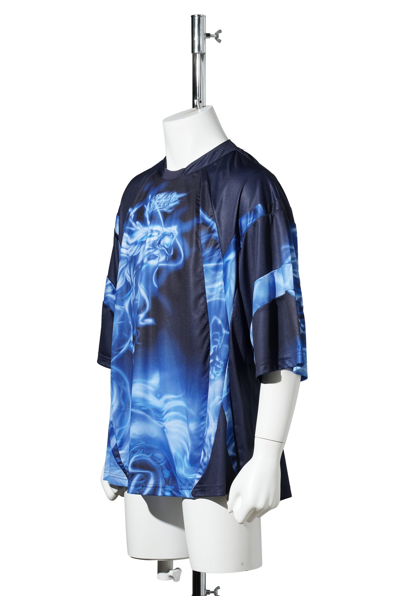 PRINTED T-SHIRT / BLACK/BLUE