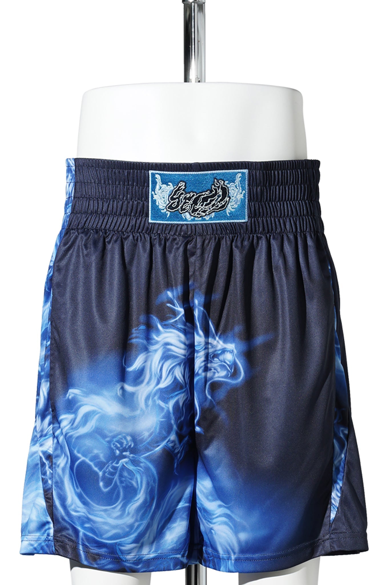 PRINTED SHORTS / BLACK/BLUE