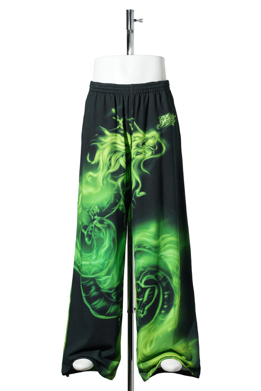 PRINTED SWEATPANTS / BLACK/LIME