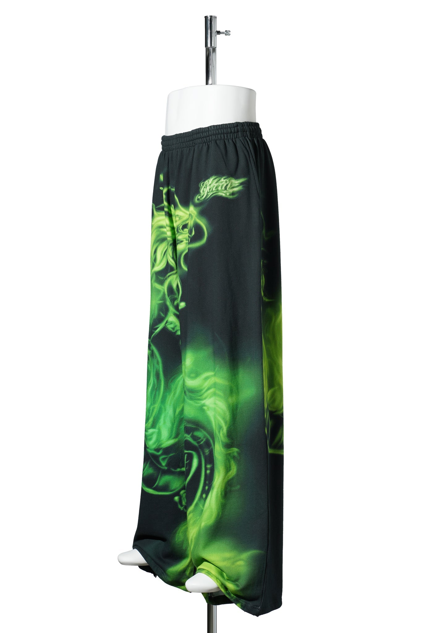 PRINTED SWEATPANTS / BLACK/LIME