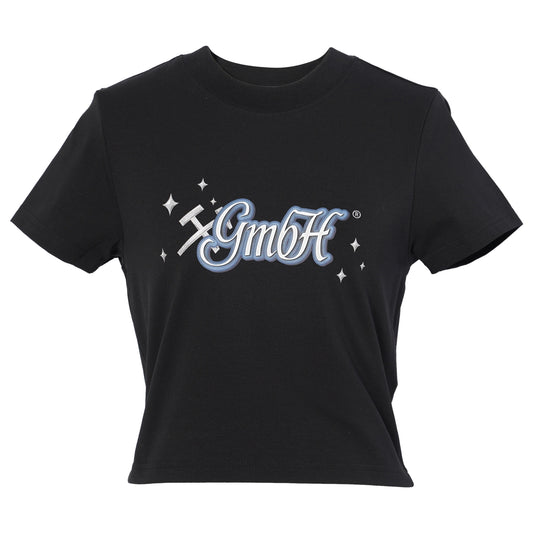 CROPPED T-SHIRT WITH GMBH PRINT / BLACK