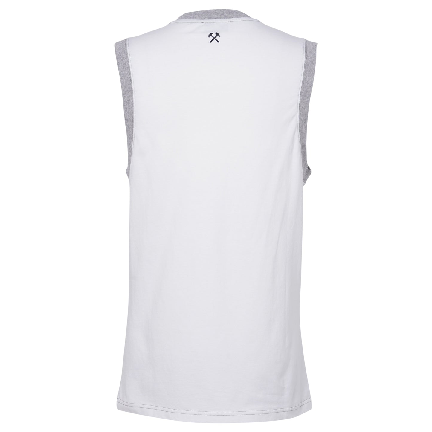 SLEEVELESS T-SHIRT WITH SWORD PRINT / NAVY/OFF-WHITE/SILVER