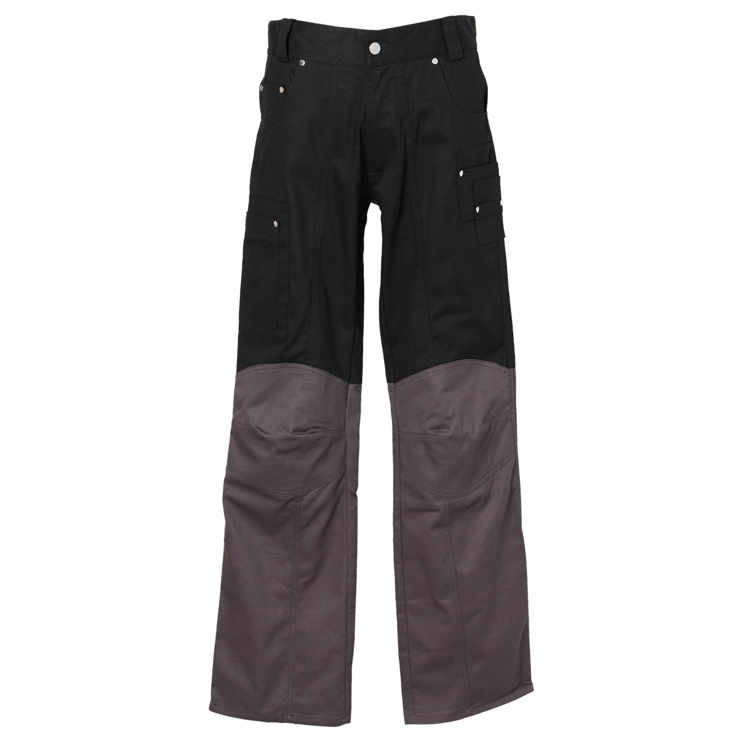 CARGO TROUSERS WITH KNEE PATCHES / BLACK/DARK GREY