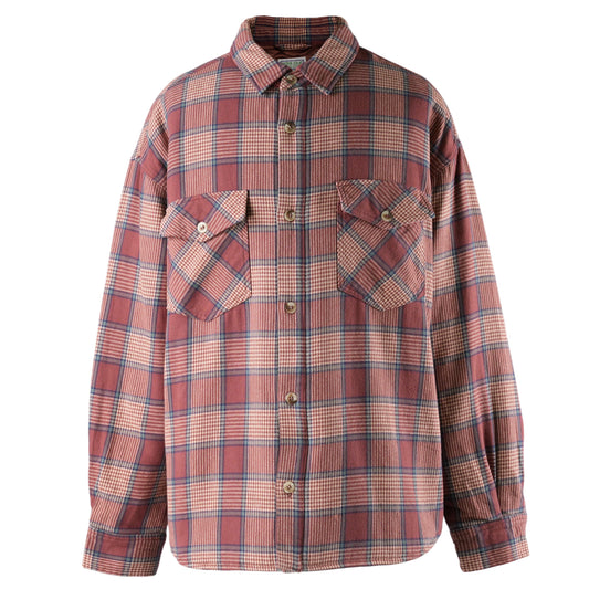 GUSA FLANNEL SHIRTS JACKET / F56D:GUSA BURGUNDY PLAID