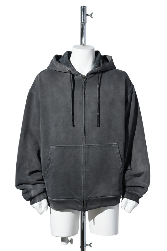 REVERSIBLE Z-UP HOODIE / JTMU:BLACK