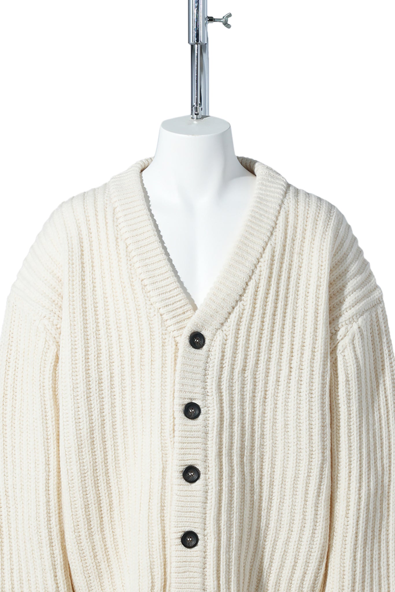 FRAYED CARDIGAN / A12P:WARM MILK