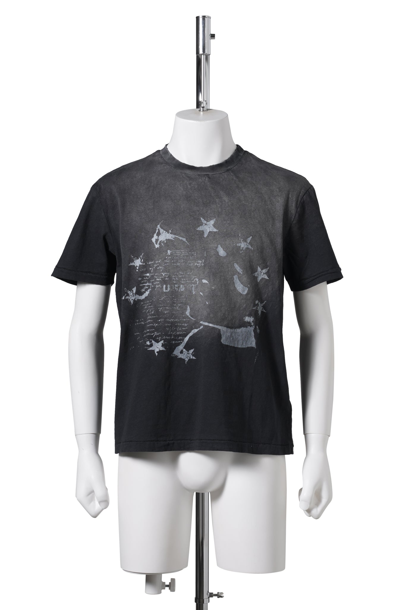 M_GUSA SS STARS TEE / JET BLK MLT