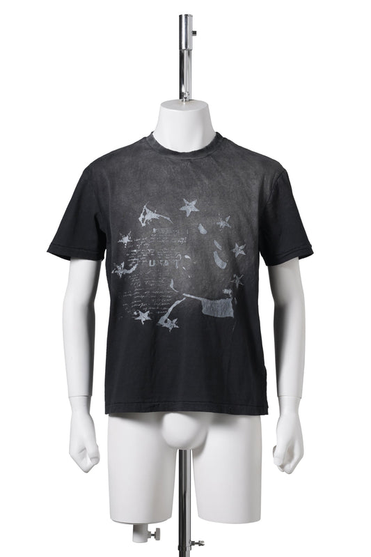 M_GUSA SS STARS TEE / JET BLK MLT