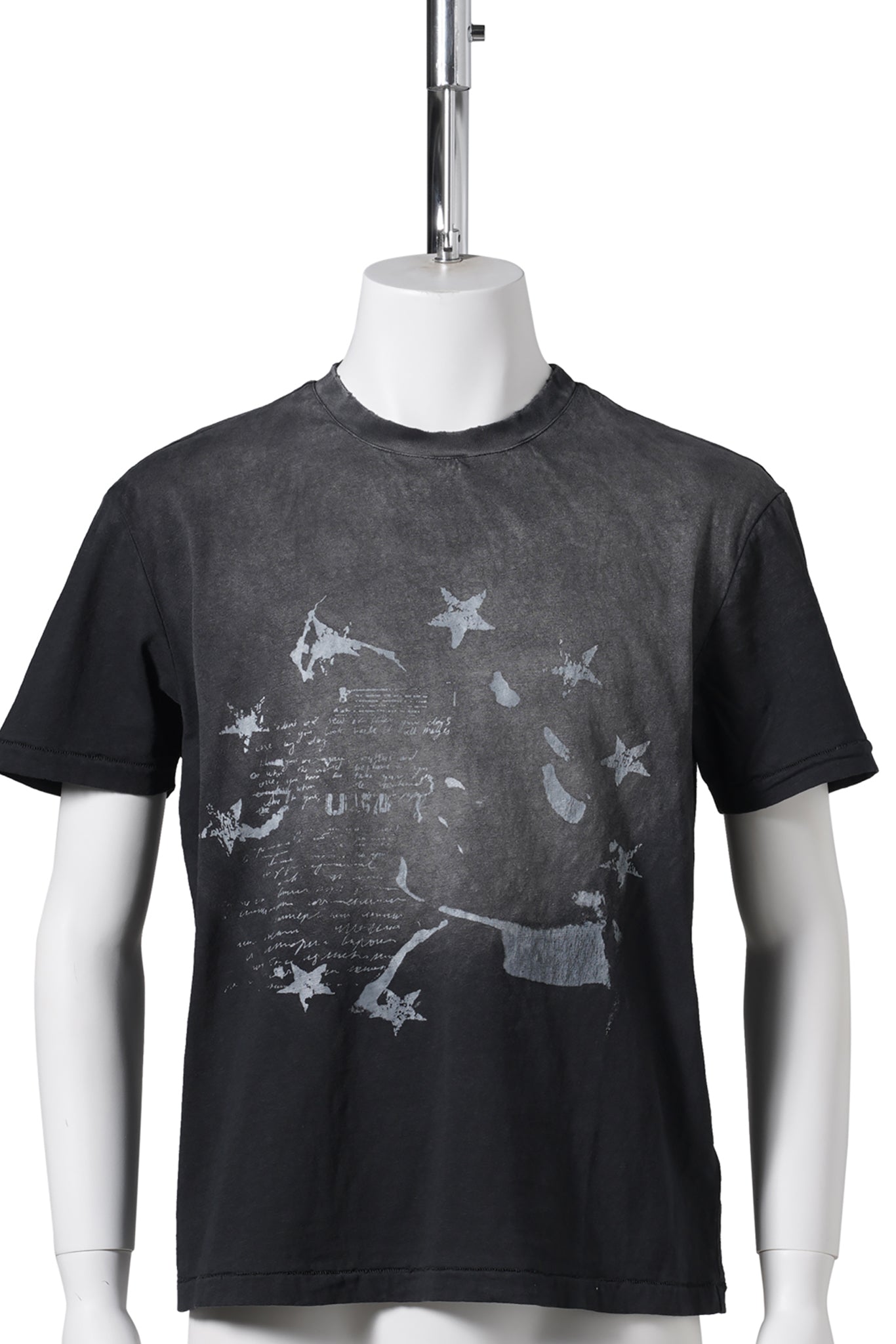 M_GUSA SS STARS TEE / JET BLK MLT