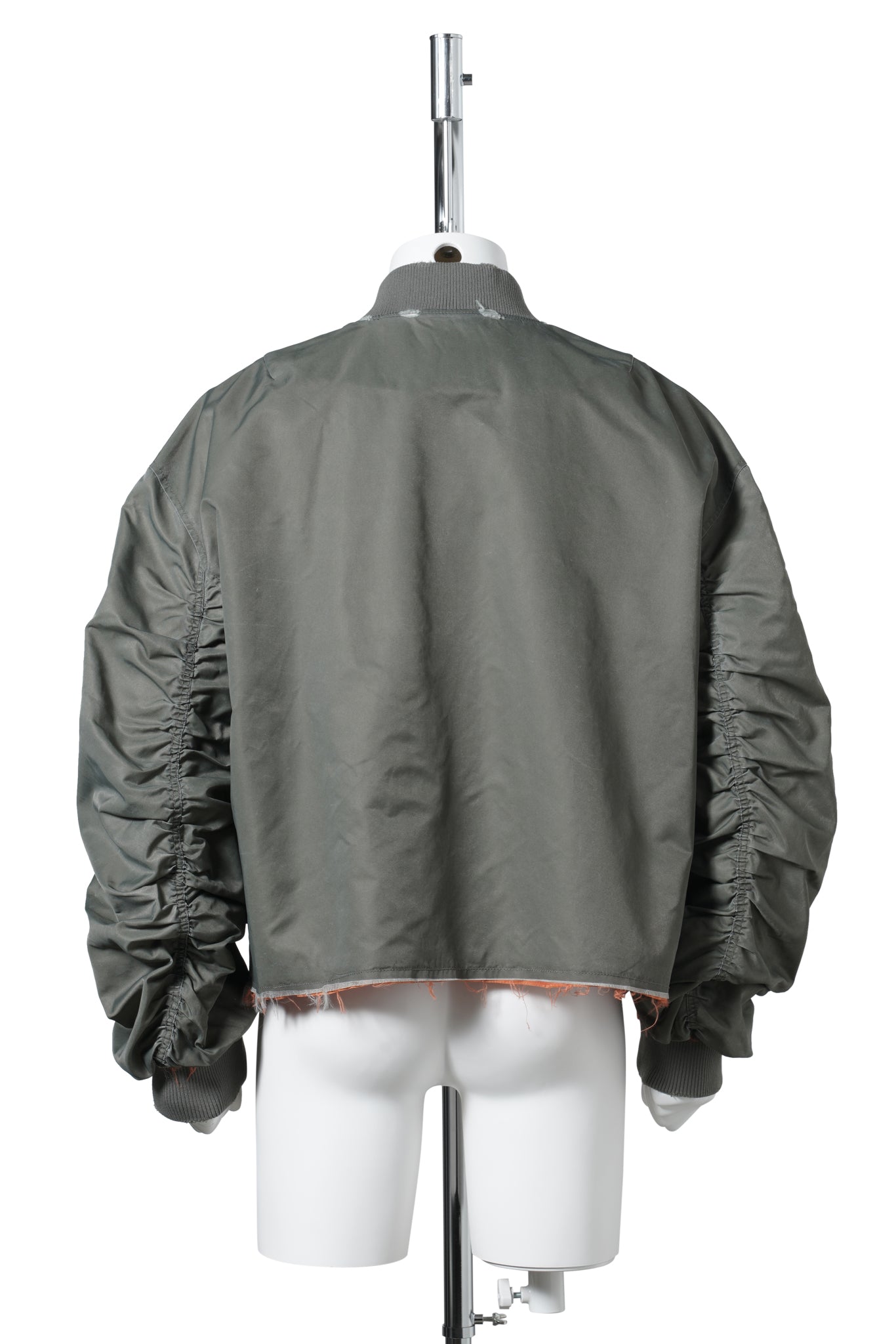 M_BOMBER RAW CUT / FADING GRN
