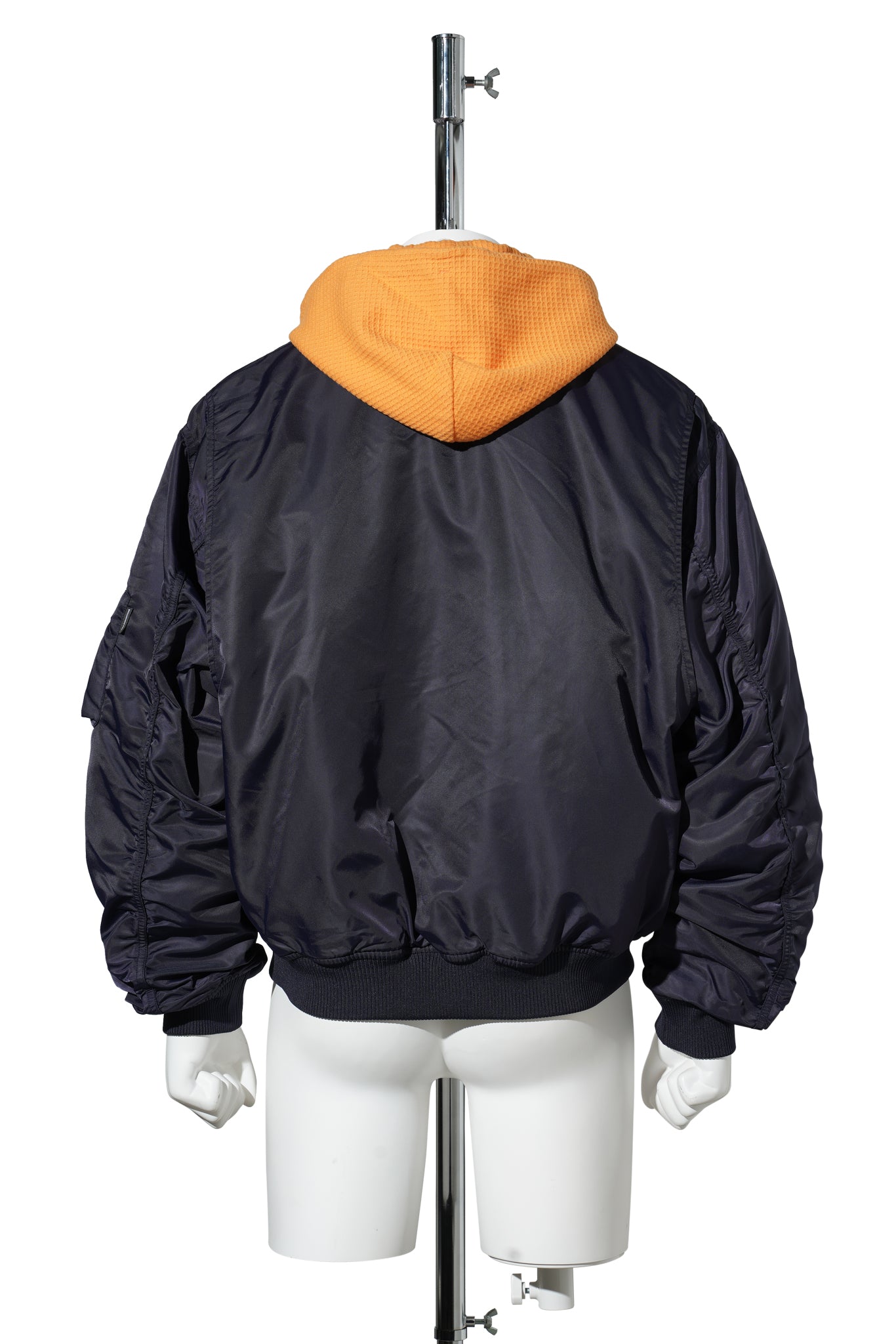 HOODED BOMBER JACKET / NAVY
