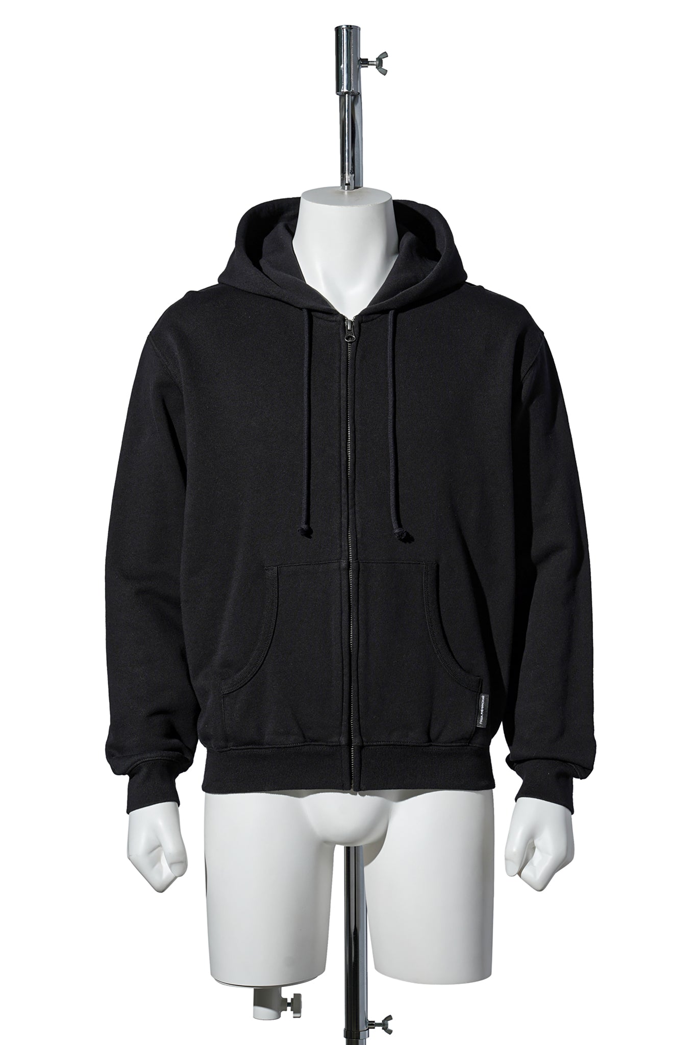ZIPPED HOODIE / BLACK
