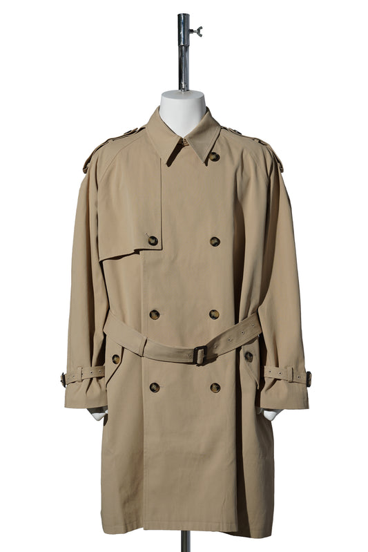 DOUBLE-BREASTED TRENCH COAT / BEIGE