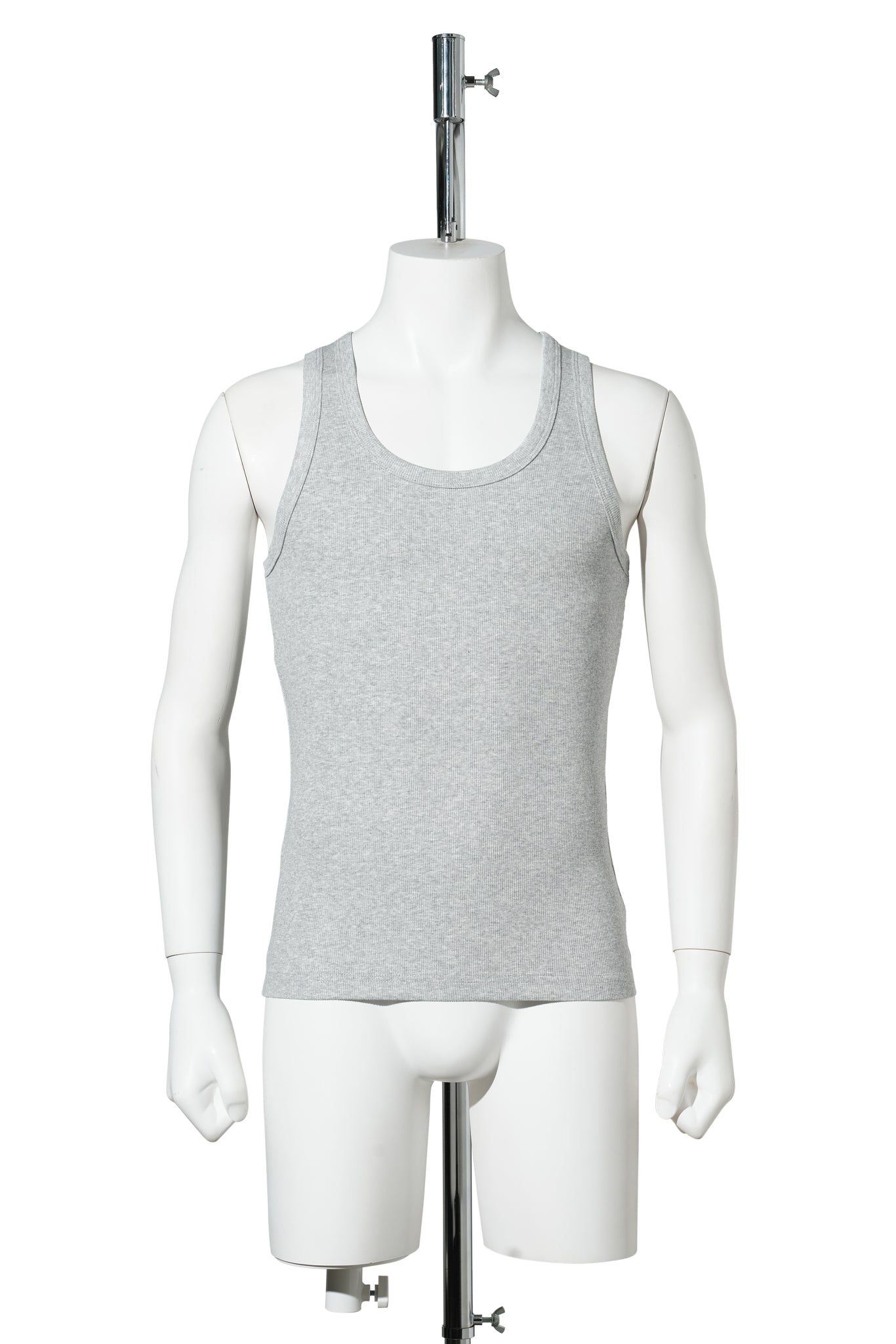 RIBBED TANK TOP / GREY MELANGE