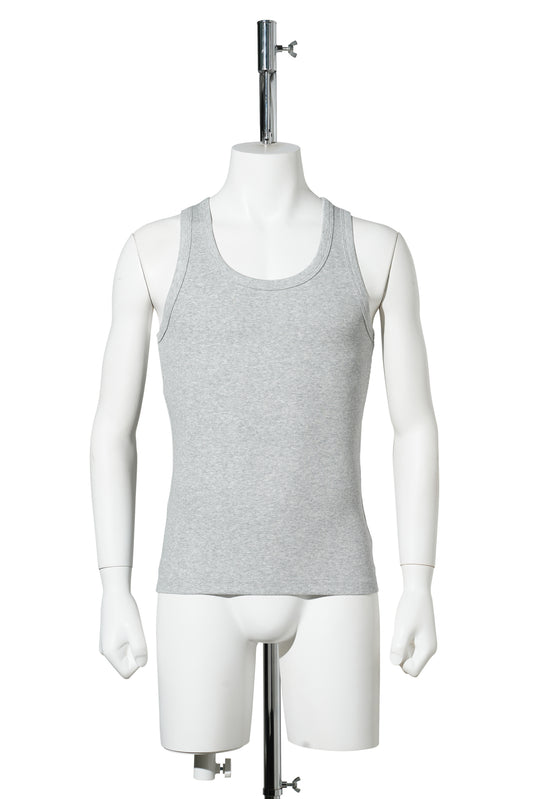 RIBBED TANK TOP / GREY MELANGE