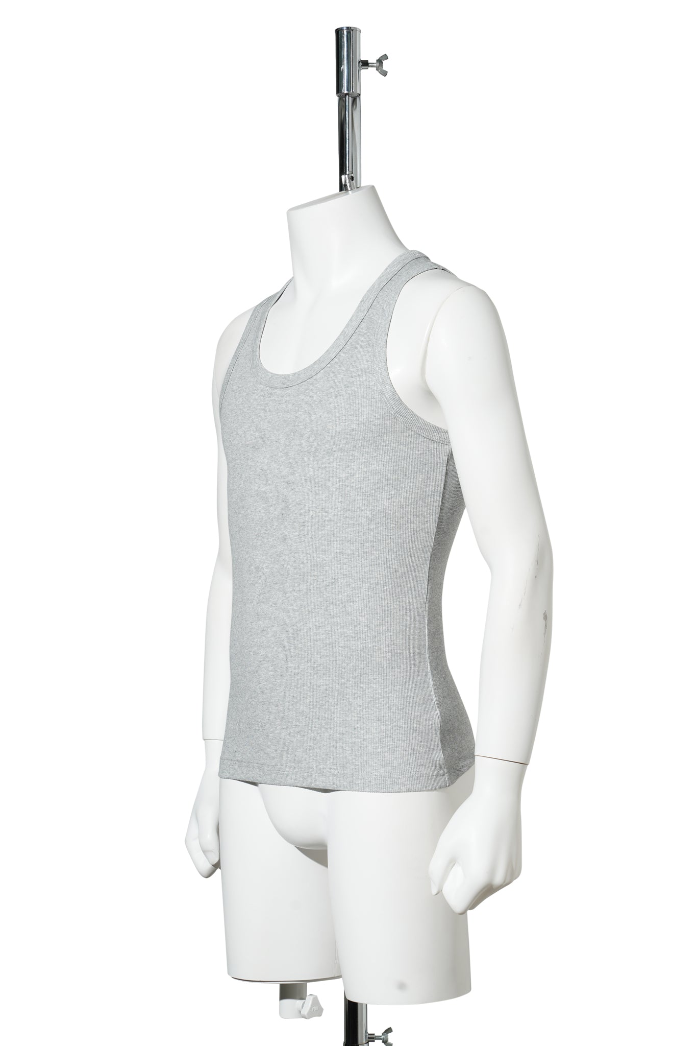 RIBBED TANK TOP / GREY MELANGE