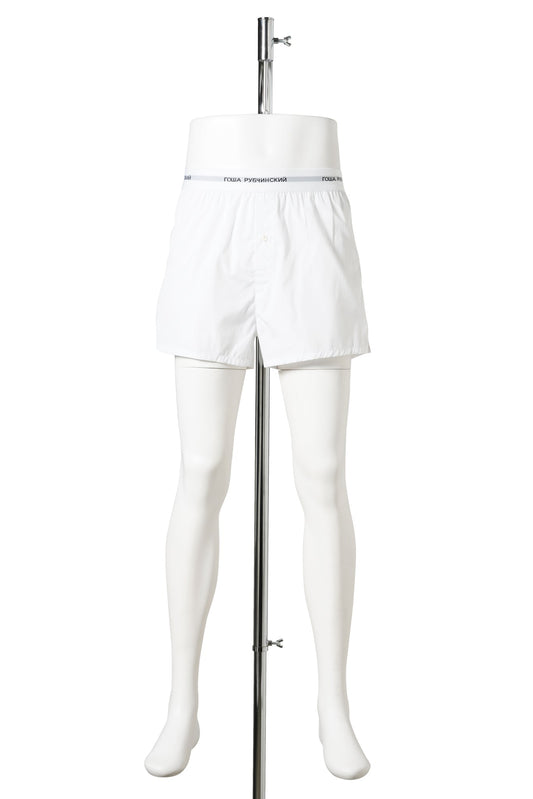 WOVEN BOXER SHORTS / WHITE