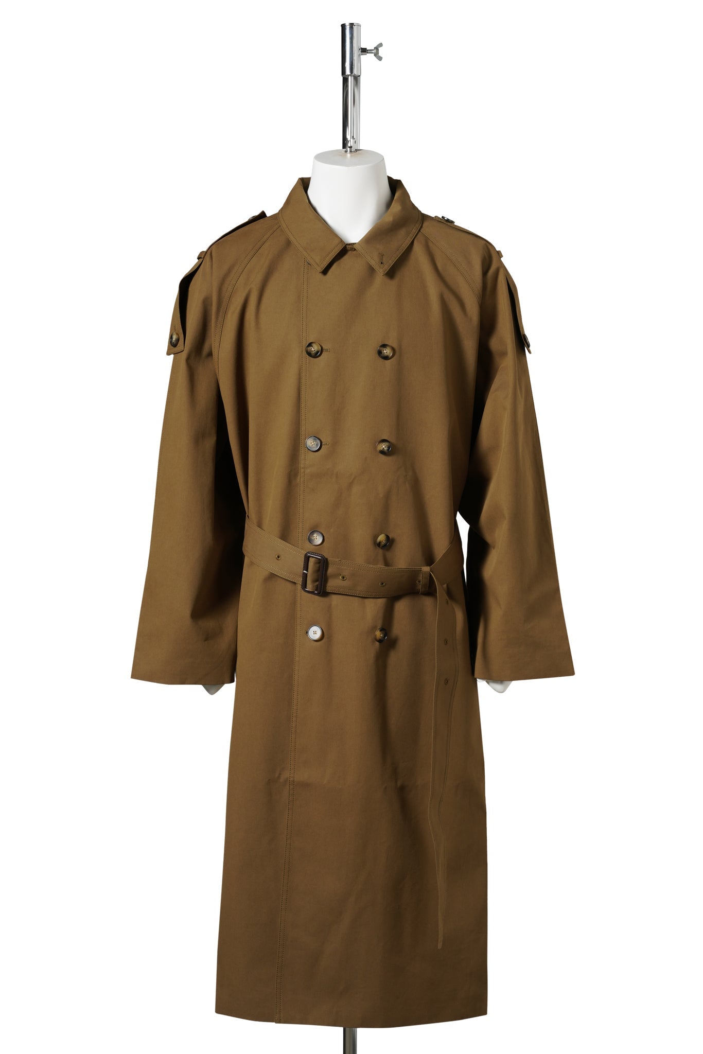 DOUBLE-BREASTED TRENCH COAT / KHAKI