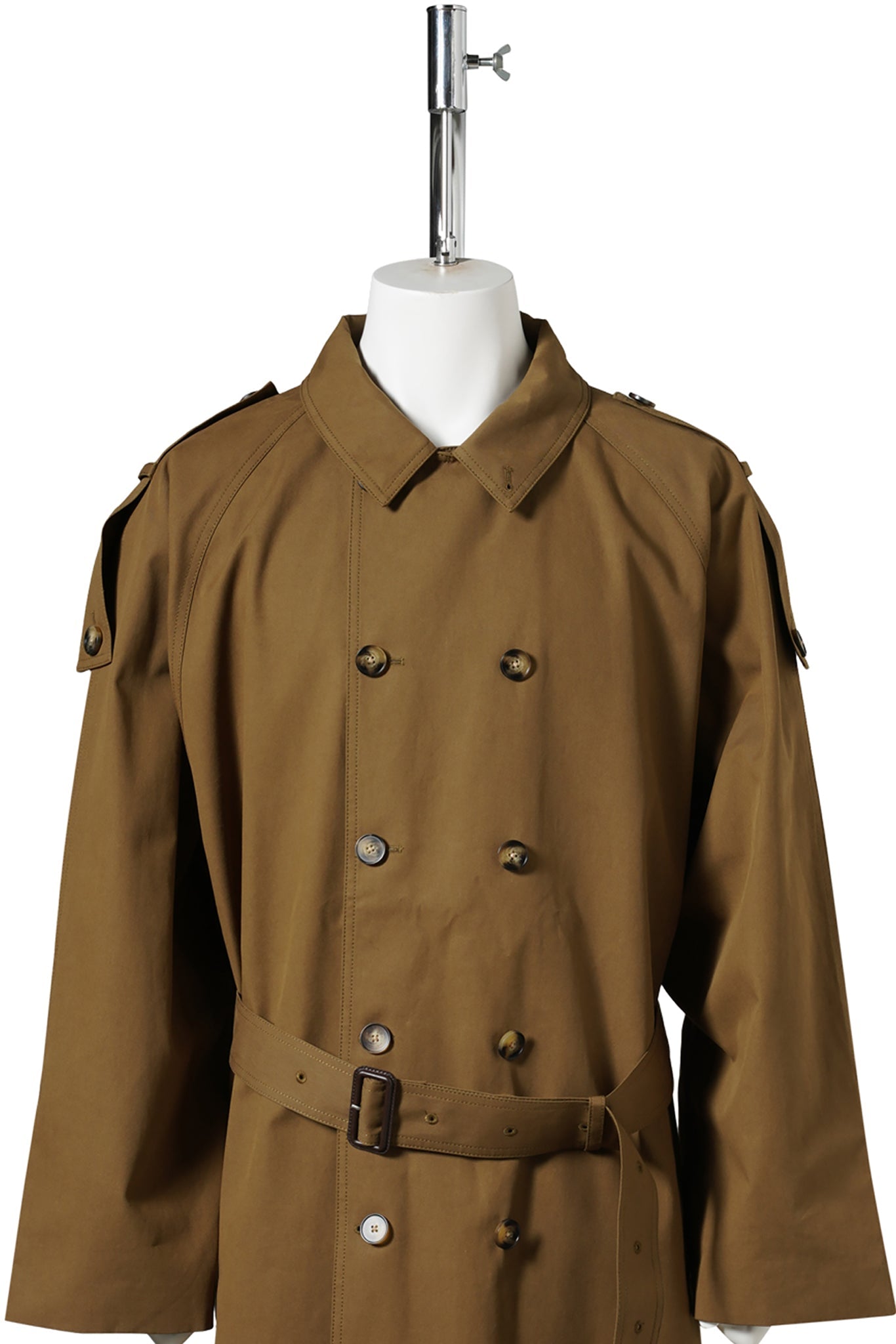 DOUBLE-BREASTED TRENCH COAT / KHAKI