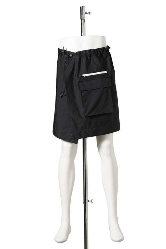 COTTON 3L PANEL SKIRT / 01:BLACK