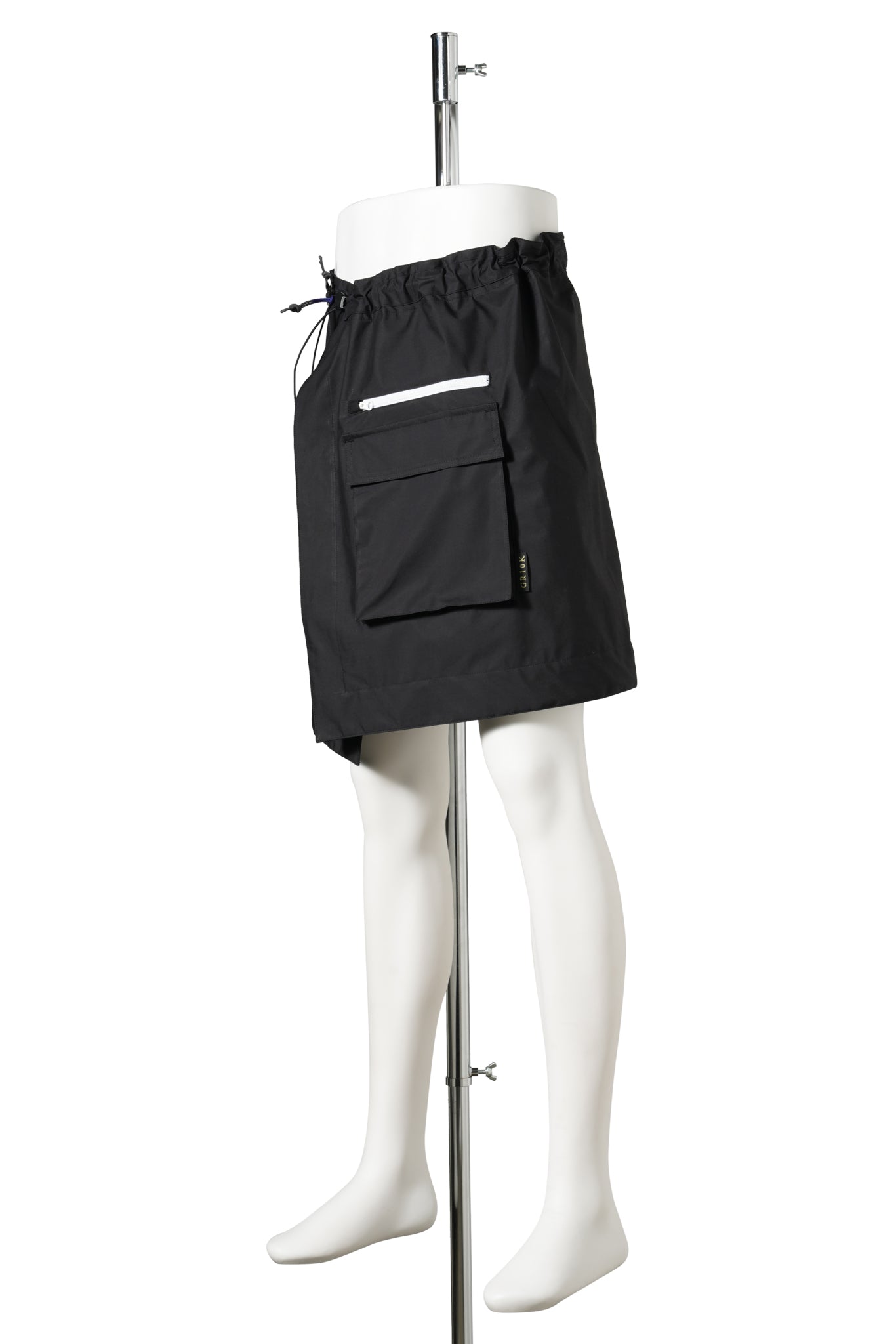 COTTON 3L PANEL SKIRT / 01:BLACK