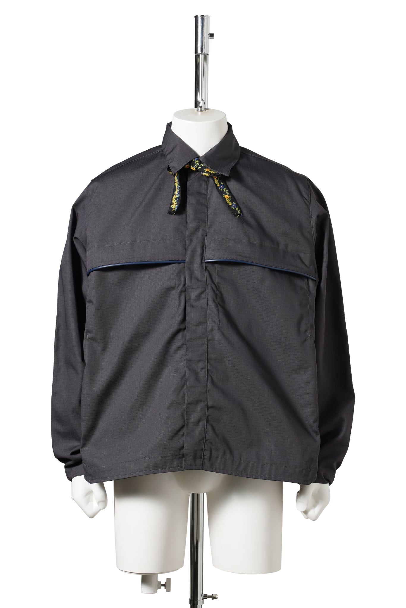 PIPING RIPSTOP OVERSHIRT / 38:STONE GREY
