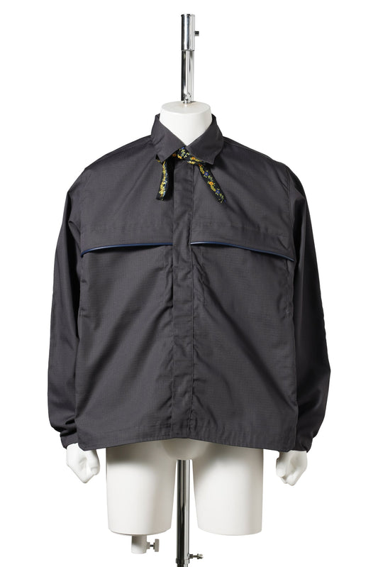 PIPING RIPSTOP OVERSHIRT / 38:STONE GREY