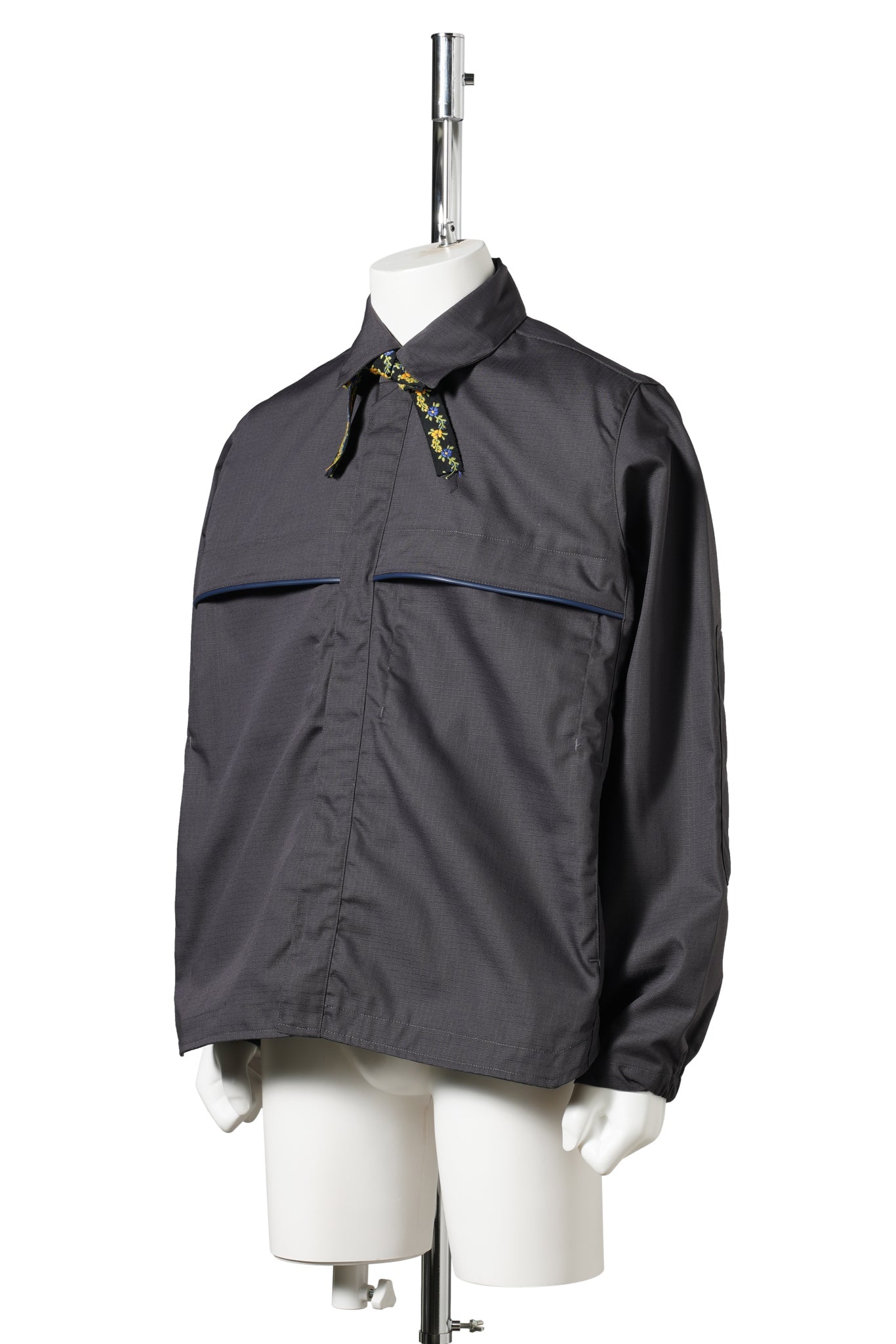 PIPING RIPSTOP OVERSHIRT / 38:STONE GREY