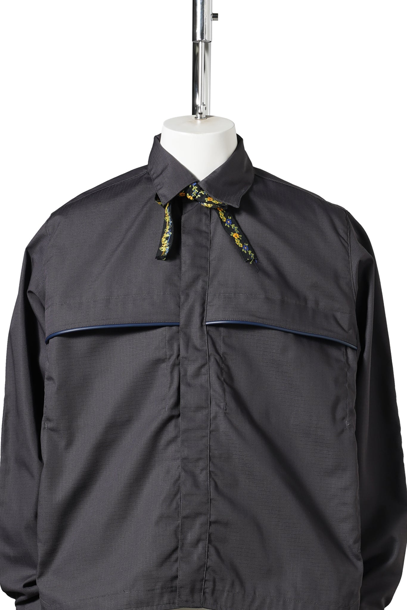 PIPING RIPSTOP OVERSHIRT / 38:STONE GREY