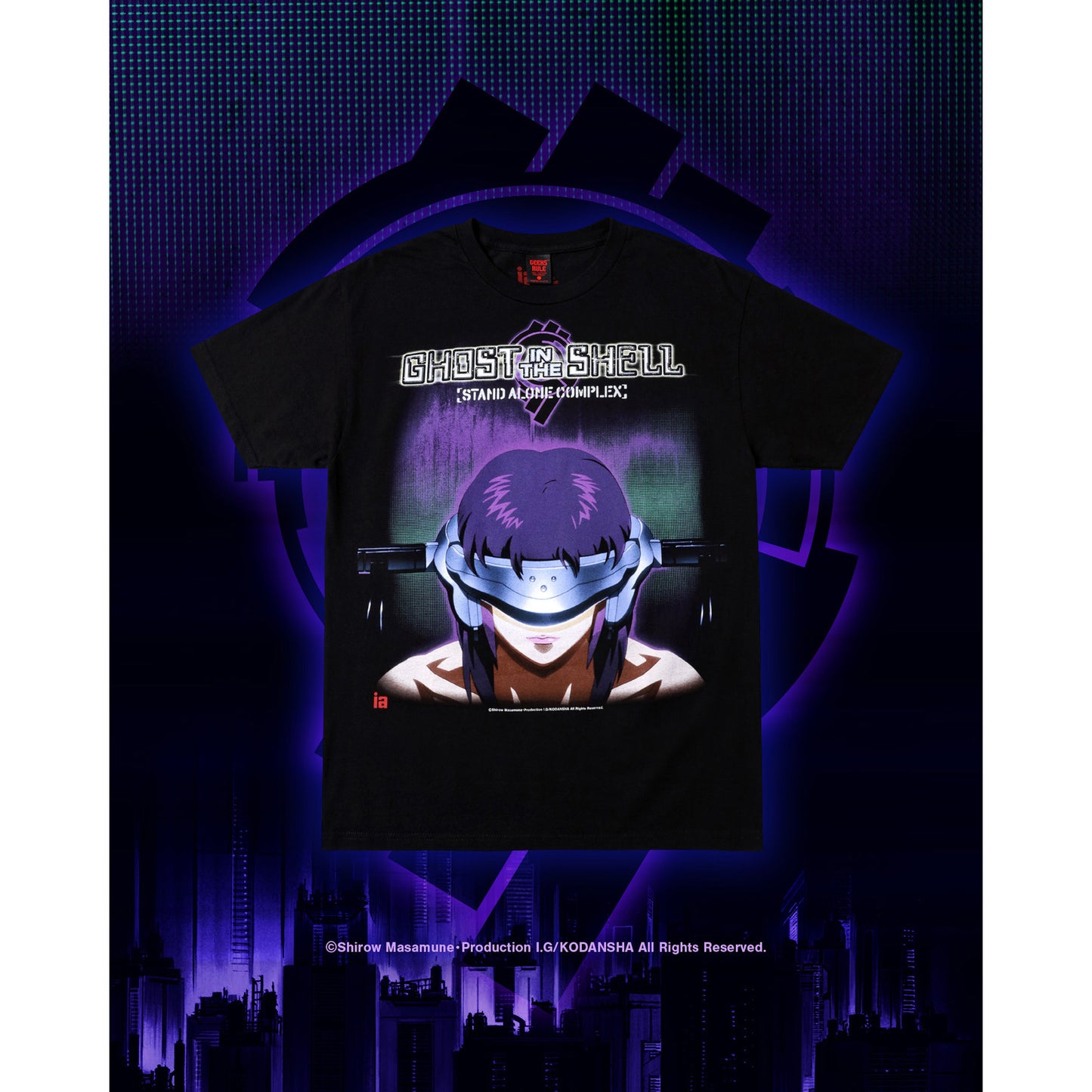 GHOST IN THE SHELL STAND ALONE COMPLEX × Infinite Archives × GEEKS RULE 15 SILKSCREEN PRINTING T SHIRT / BLACK