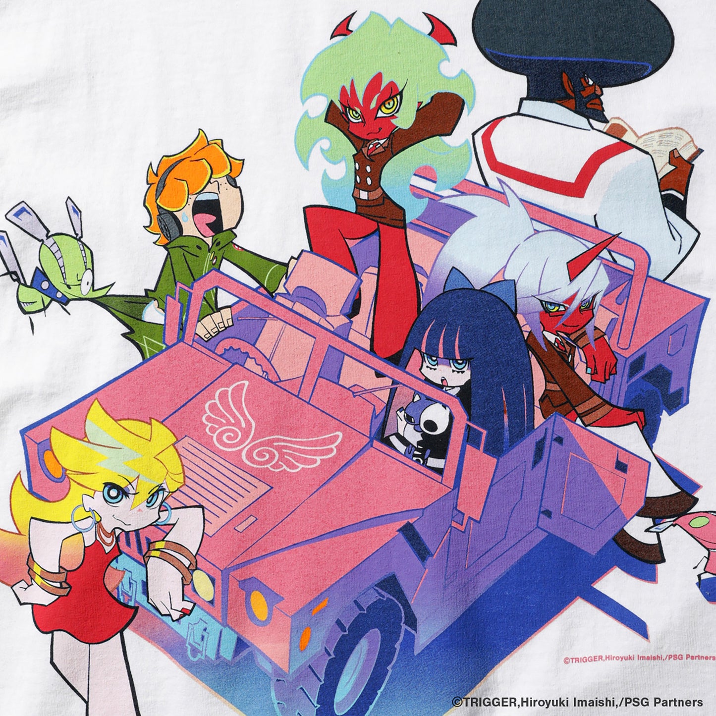 New PANTY & STOCKING with GARTERBELT × GEEKS RULE SILKSCREEN PRINTING TSHIRTS / WHITE