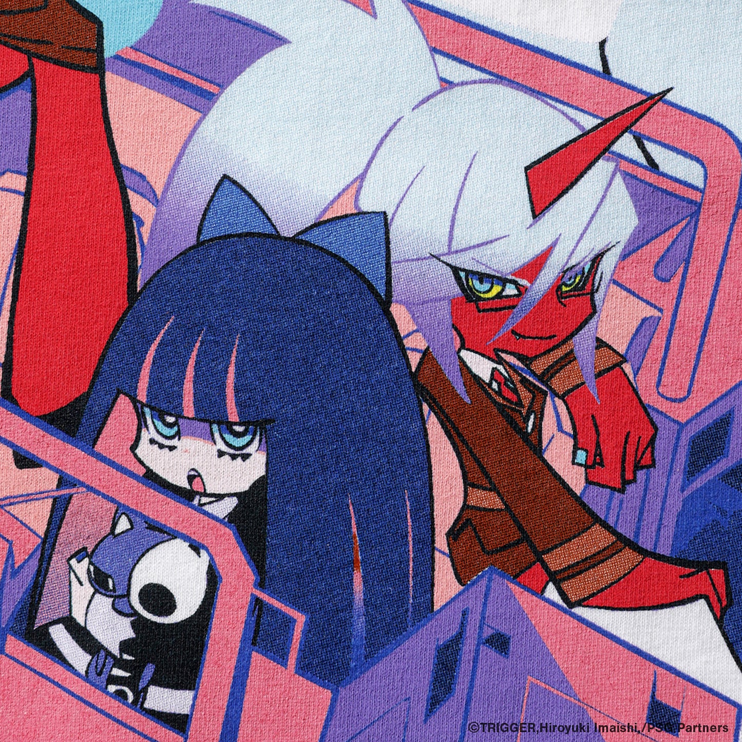 New PANTY & STOCKING with GARTERBELT × GEEKS RULE SILKSCREEN PRINTING TSHIRTS / WHITE
